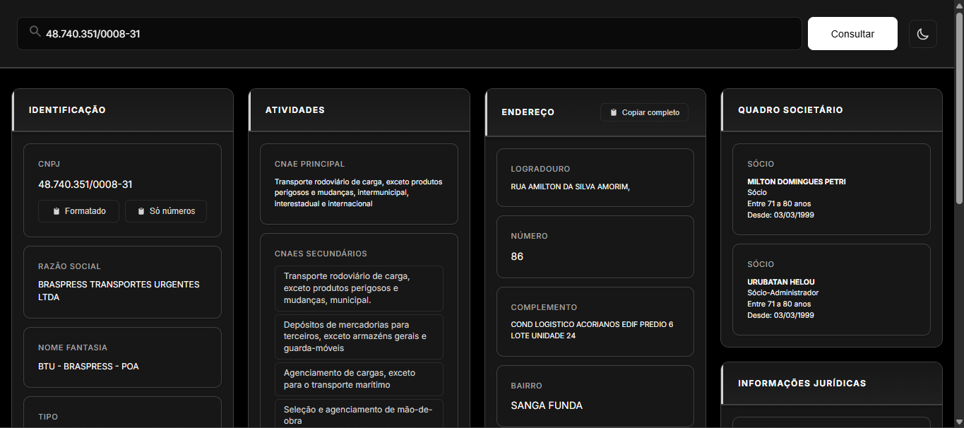 Preview Consulta CNPJ