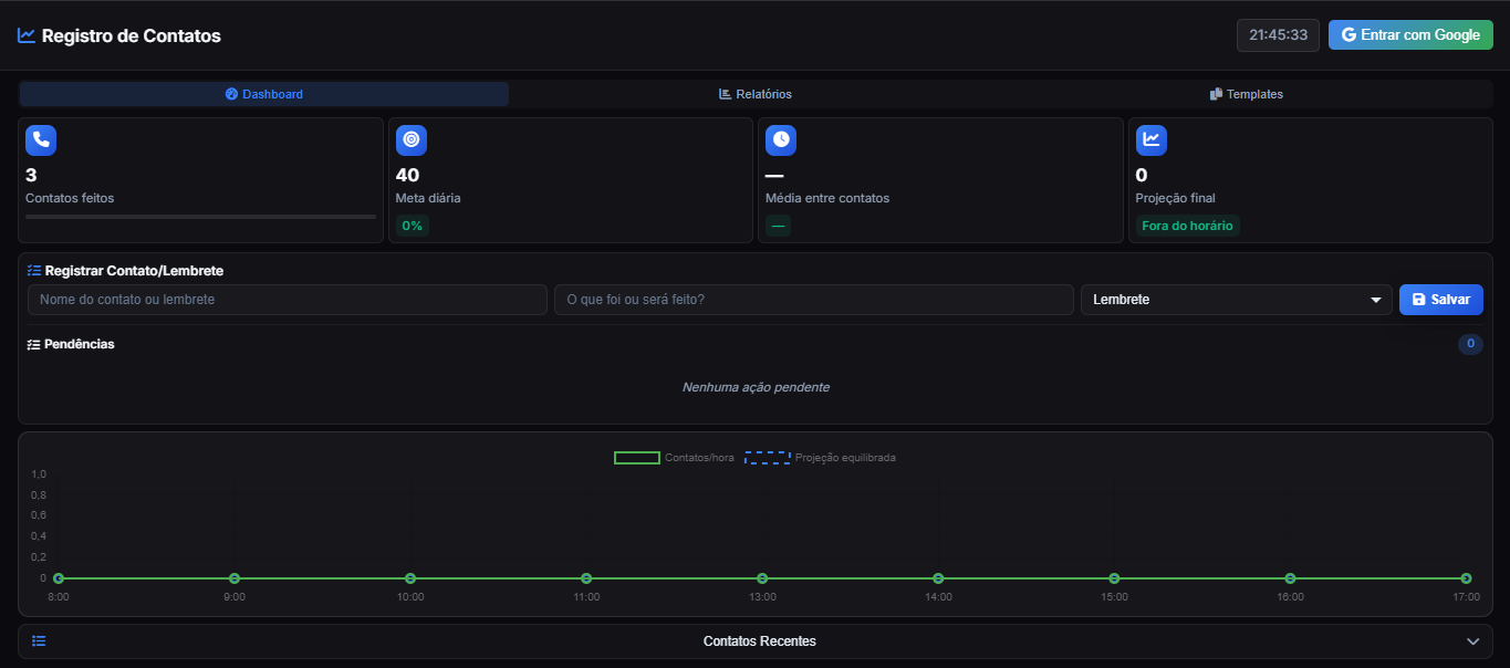 Preview Sistema de Contatos